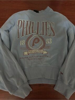 New Era Light Blue Phillies Graphic Crewneck